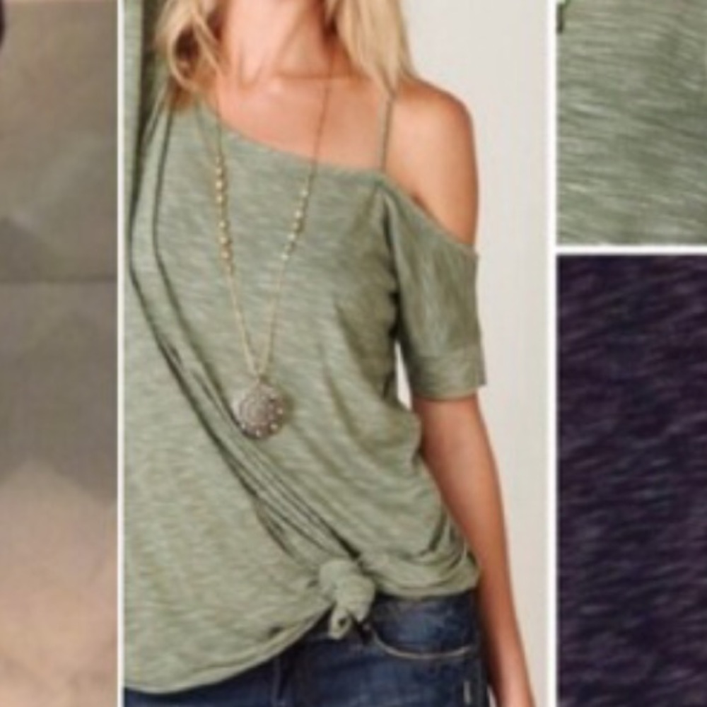 Free People Dark Gray Tie Knot Top in Dark Gray♡